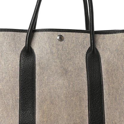 Hermes Buffle Skipper Toile Garden Party 36 MM Tote Black