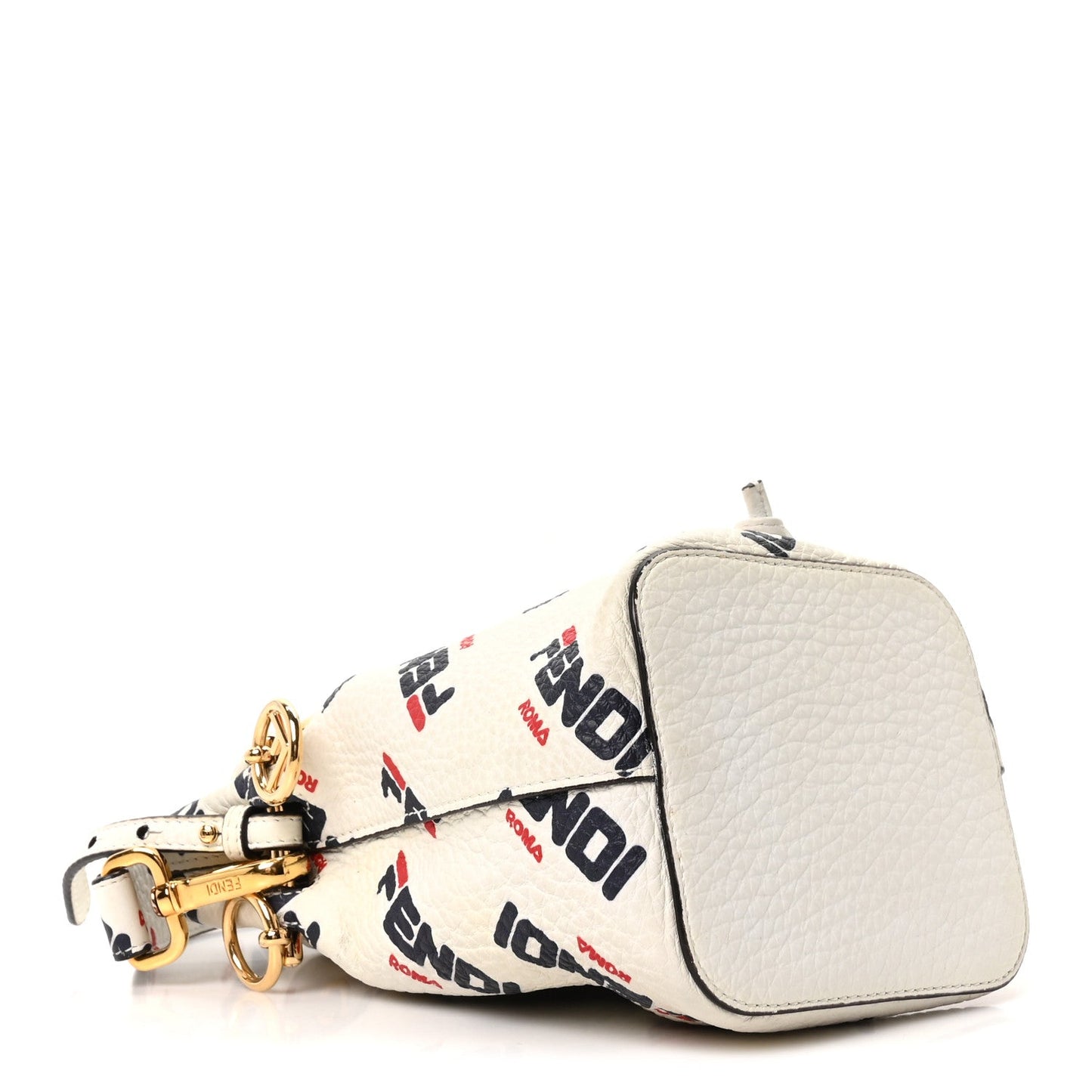 Fendi X FILA Vitello F is Fendi Mania Mini Mon Tresor Bucket Bag White