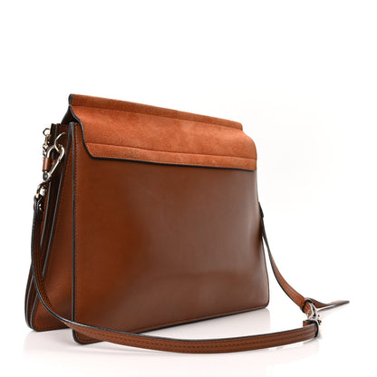 Chloe Suede Calfskin Medium Faye Shoulder Bag Tobacco