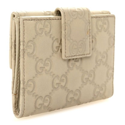 Gucci Guccissima Princy French Flap Wallet Off White