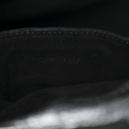 Saint Laurent Calfskin Crocodile Embossed Small Monogram Cabas Black