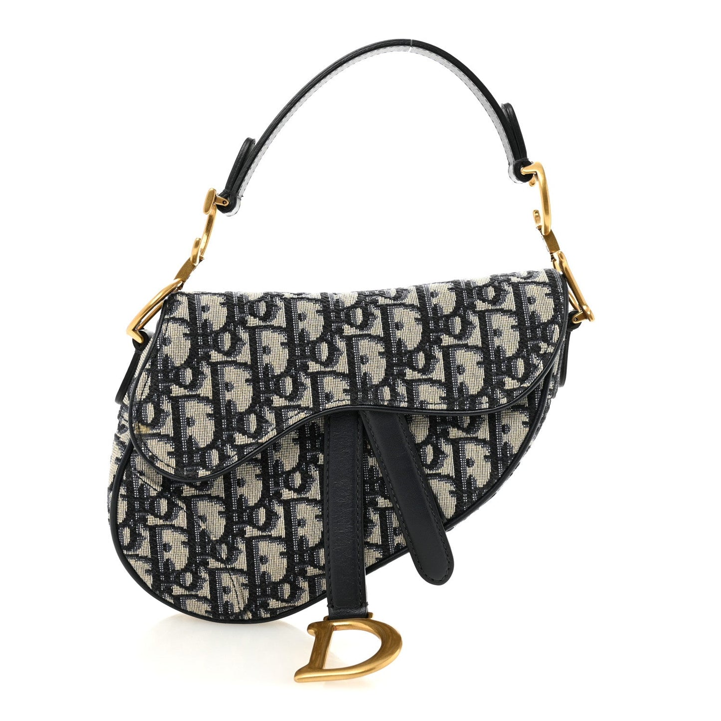 Christian Dior Oblique Mini Saddle Bag Blue