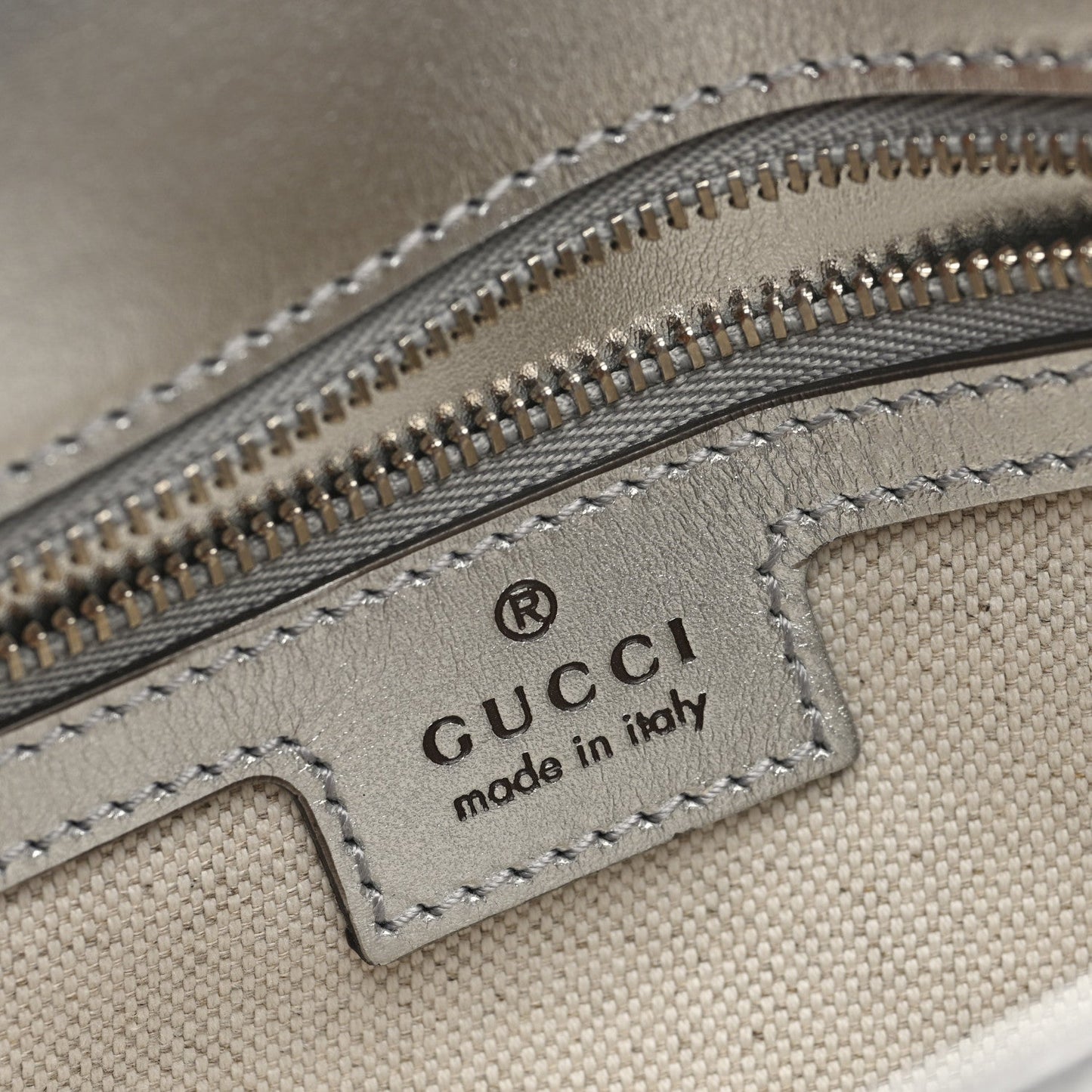 Gucci Metallic Demetra Small Horsebit 1955 Asymmetric Shoulder Bag Silver
