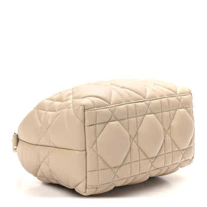 Christian Dior Calfskin Macrocannage Medium Diortravel Nomad Pouch Sand