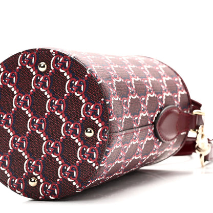 Gucci GG Shadow Monogram Mini Bucket Bag Rosso Ancora Red