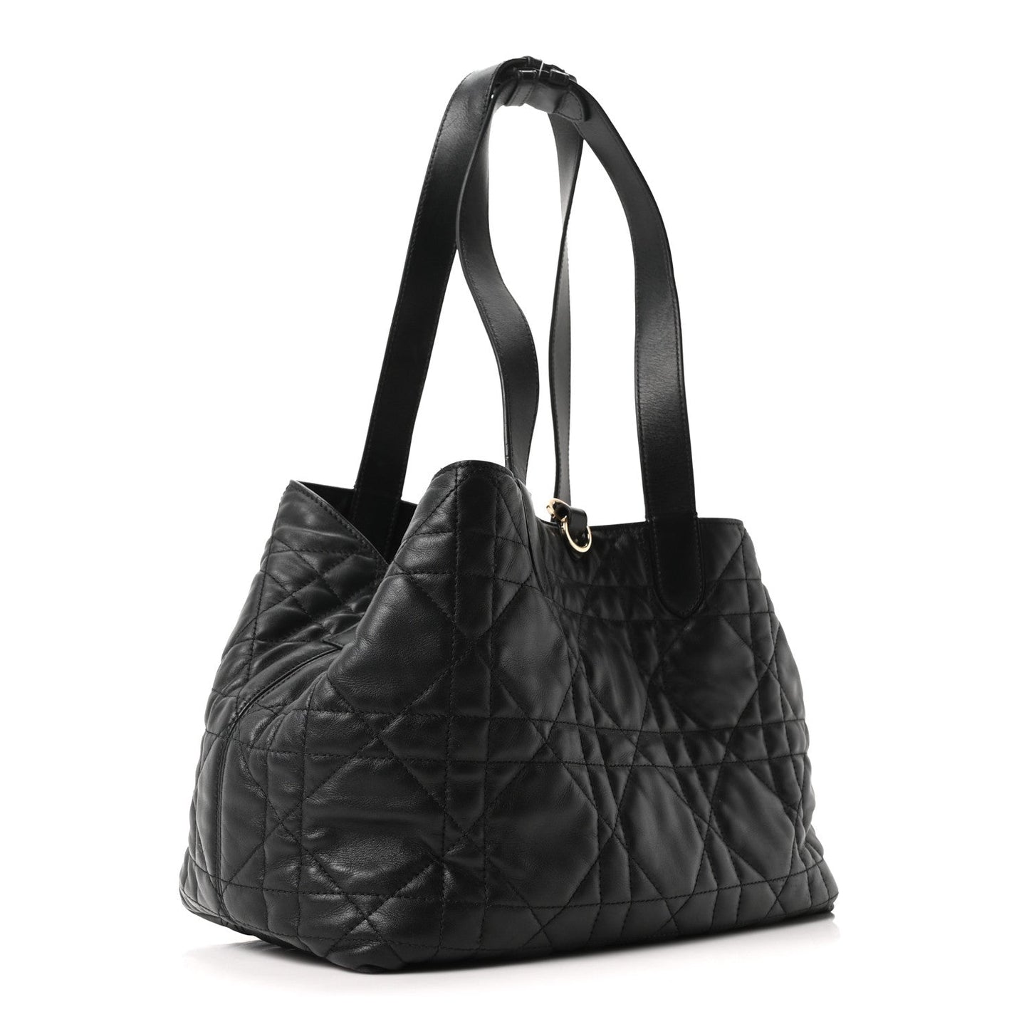 Christian Dior Calfskin Macrocannage Medium Toujours Black