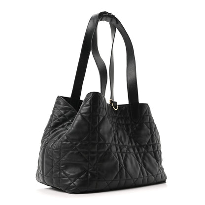 Christian Dior Calfskin Macrocannage Medium Toujours Black