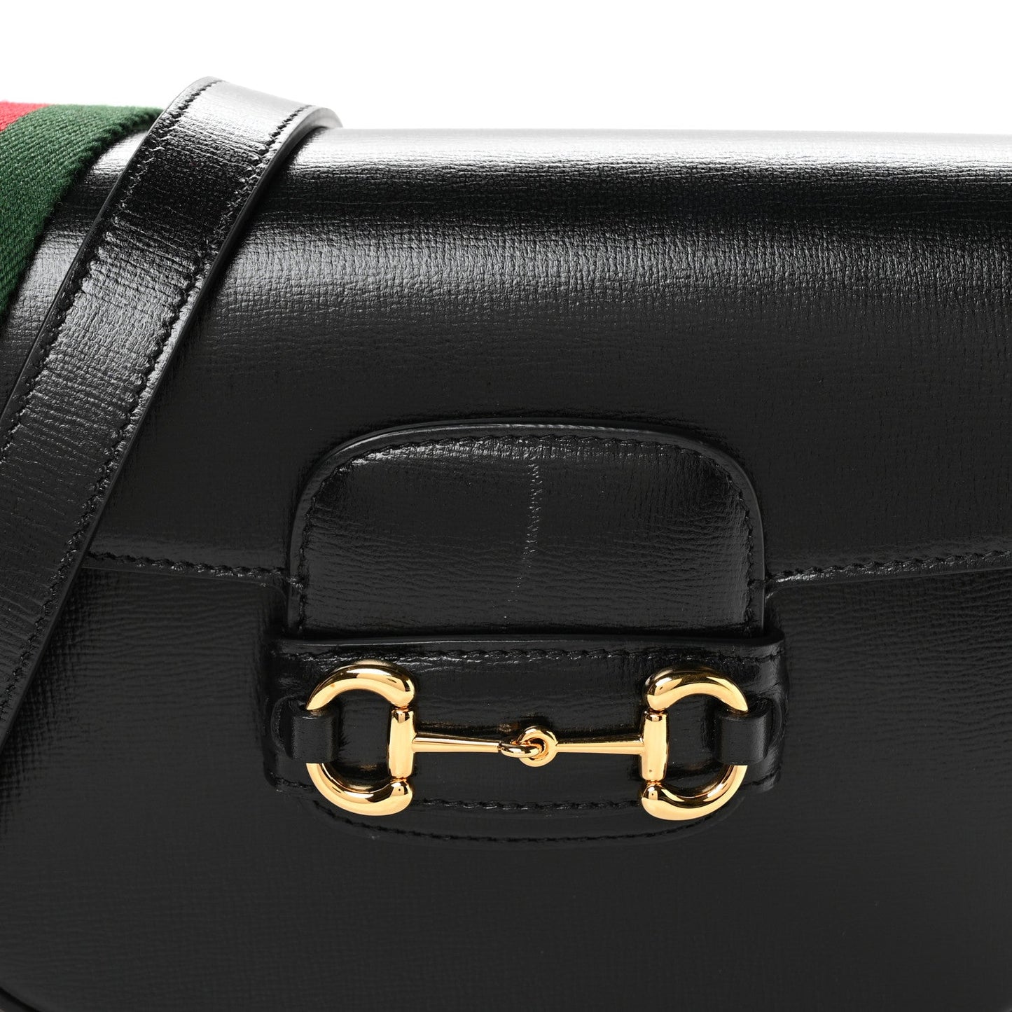Gucci Azalea Calfskin Web Mini Horsebit 1955 Shoulder Bag Black