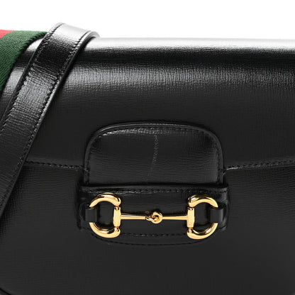 Gucci Azalea Calfskin Web Mini Horsebit 1955 Shoulder Bag Black