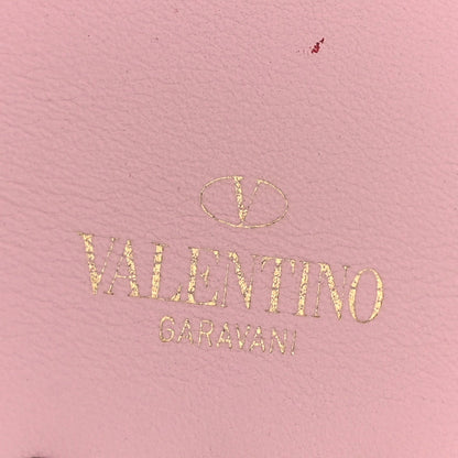 Valentino Garavani Pebbled Calfskin Large Rockstud Envelope Clutch Water Rose