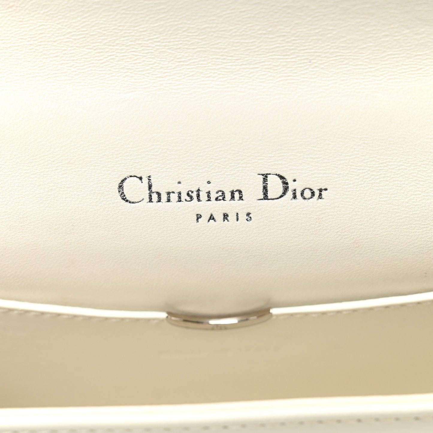 Christian Dior Calfskin Printed Mini Diorama Flap Bag White