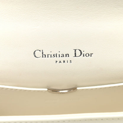 Christian Dior Calfskin Printed Mini Diorama Flap Bag White