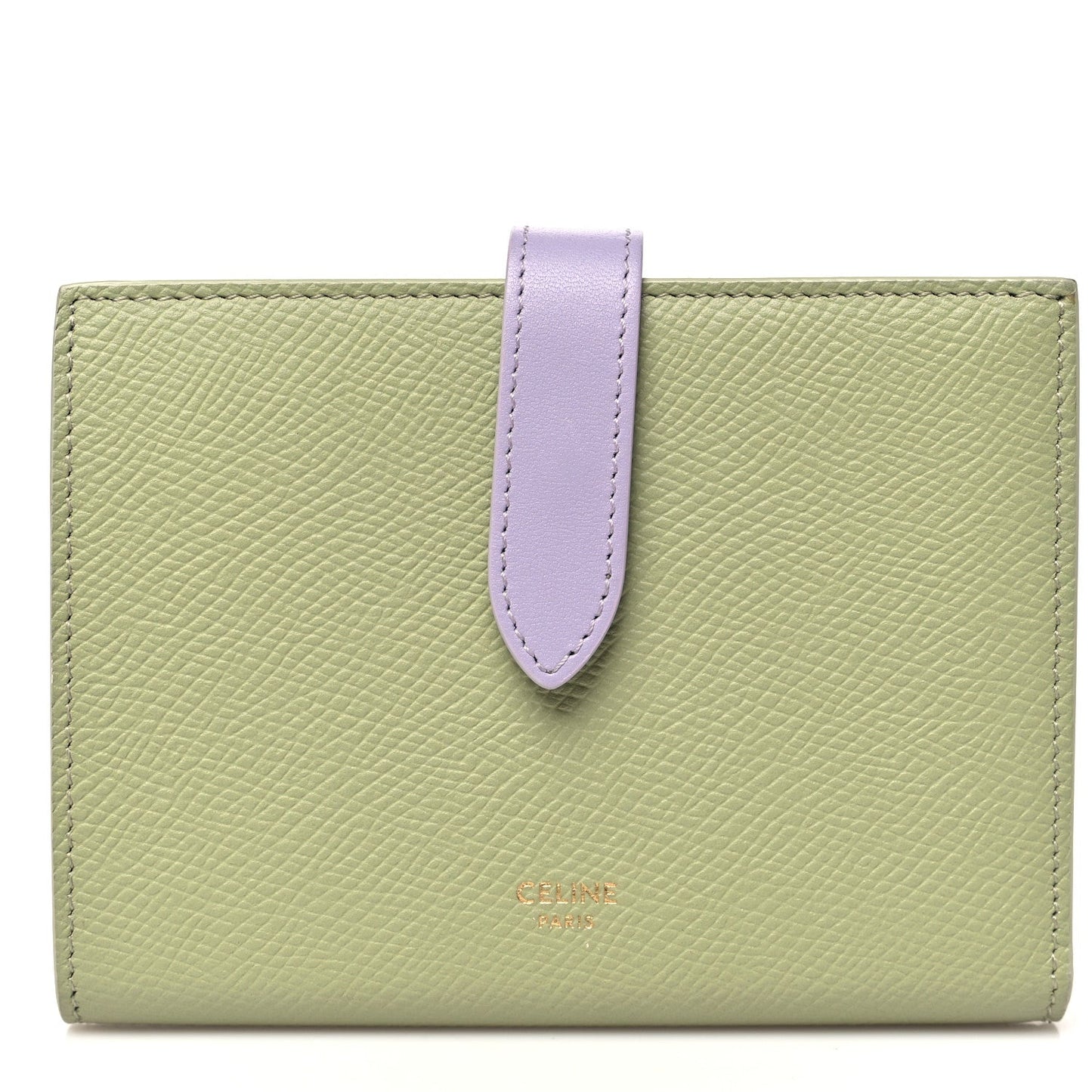 Celine Grained Calfskin Medium Multifunction Strap Wallet Sage Lilas
