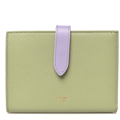 Celine Grained Calfskin Medium Multifunction Strap Wallet Sage Lilas
