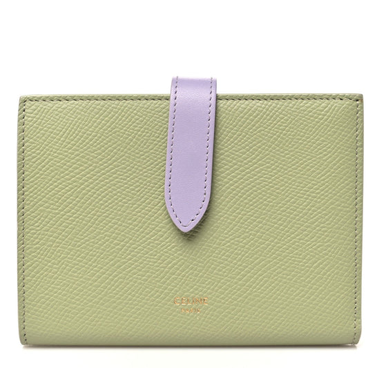 Celine Grained Calfskin Medium Multifunction Strap Wallet Sage Lilas
