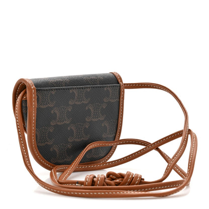 Celine Canvas Calfskin Triomphe Airpod Case Tan