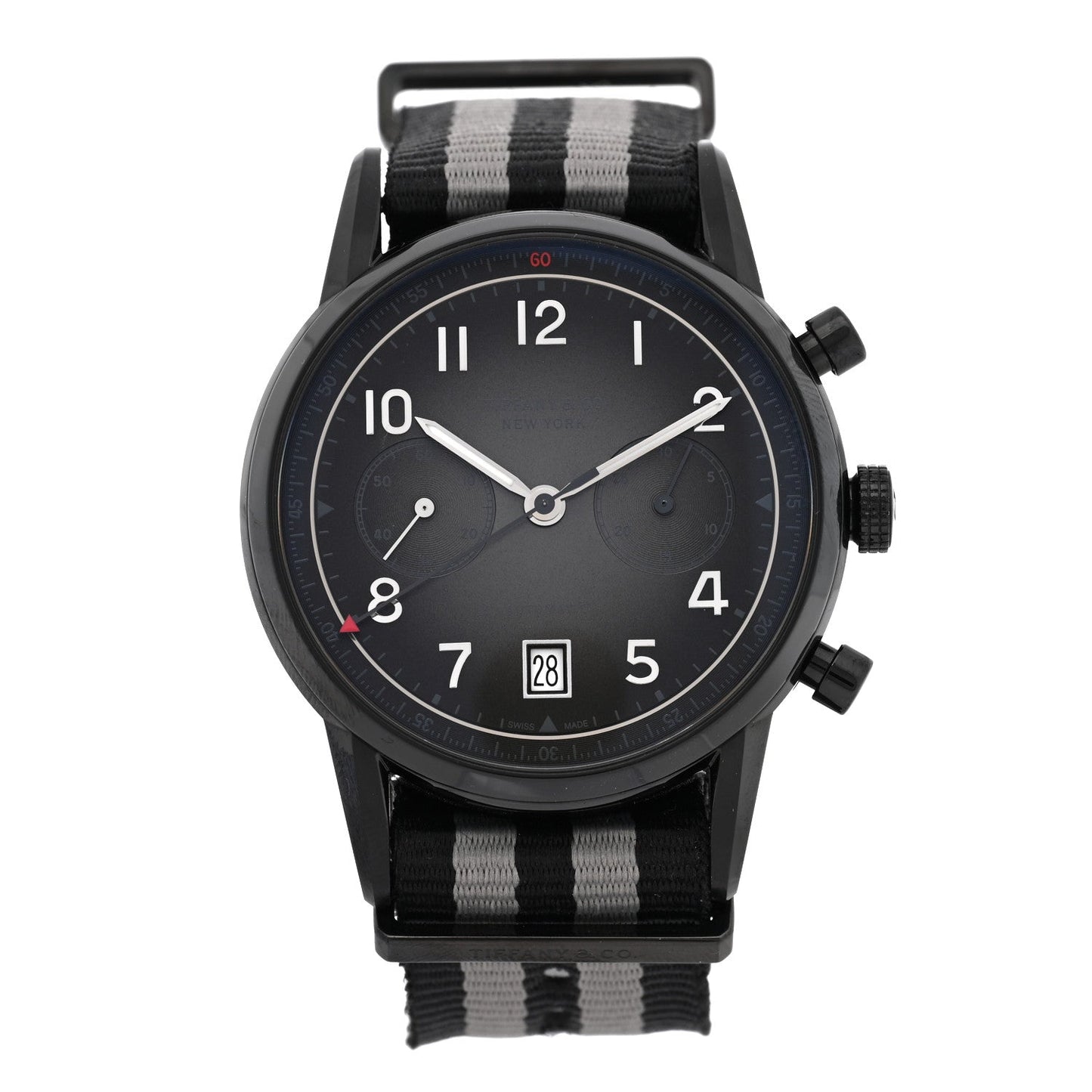 Tiffany DLC Stainless Steel Nylon 40mm CT60 Automatic Watch Black