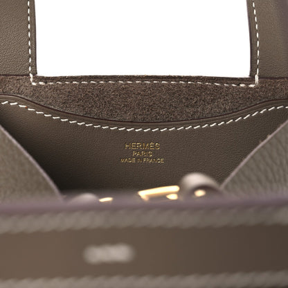 Hermes Taurillon Clemence Swift In-The-Loop 18 Bag Etoupe