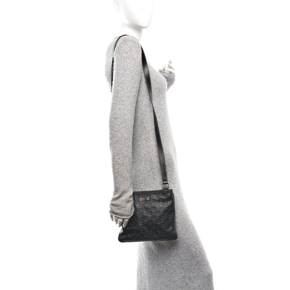 Gucci Guccissima Small Flat Messenger Bag Black
