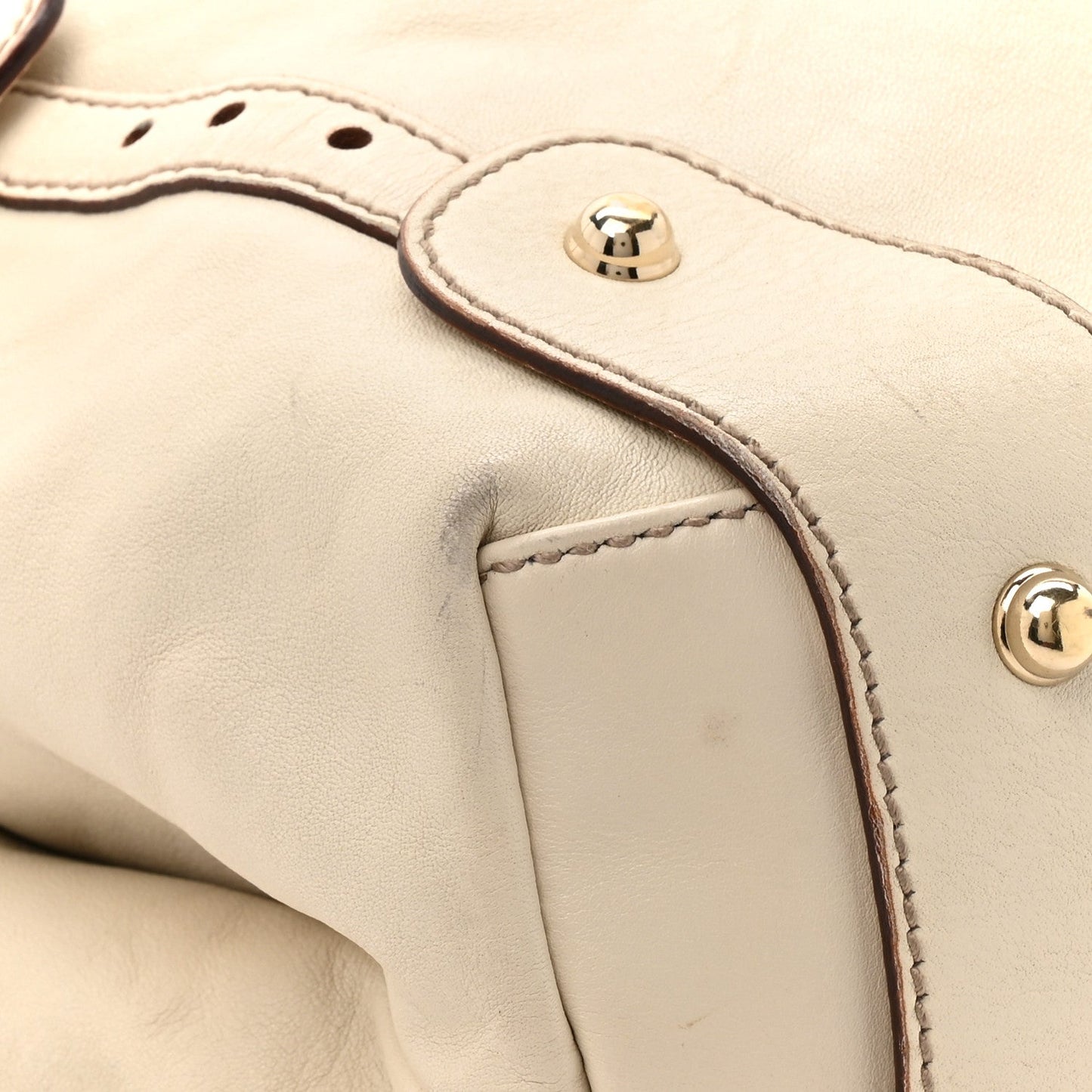 Gucci Calfskin Medium Pelham Shoulder Bag Off White