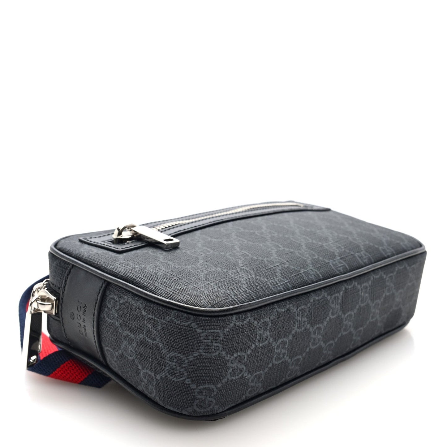 Gucci Soft GG Supreme Monogram Web Belt Bag Black Grey