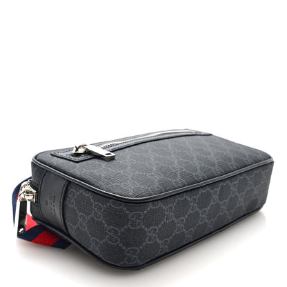 Gucci Soft GG Supreme Monogram Web Belt Bag Black Grey