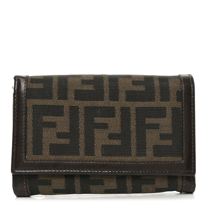 Fendi Zucca Compact Wallet Tobacco