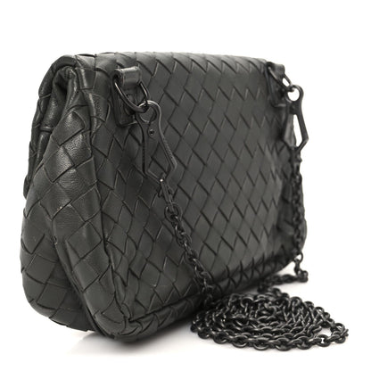 Bottega Veneta Nappa Intrecciato Small Chain Crossbody Light Grey