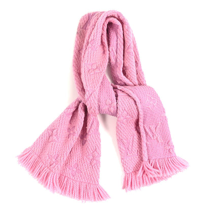 Louis Vuitton Wool Silk Logomania Scarf Rose