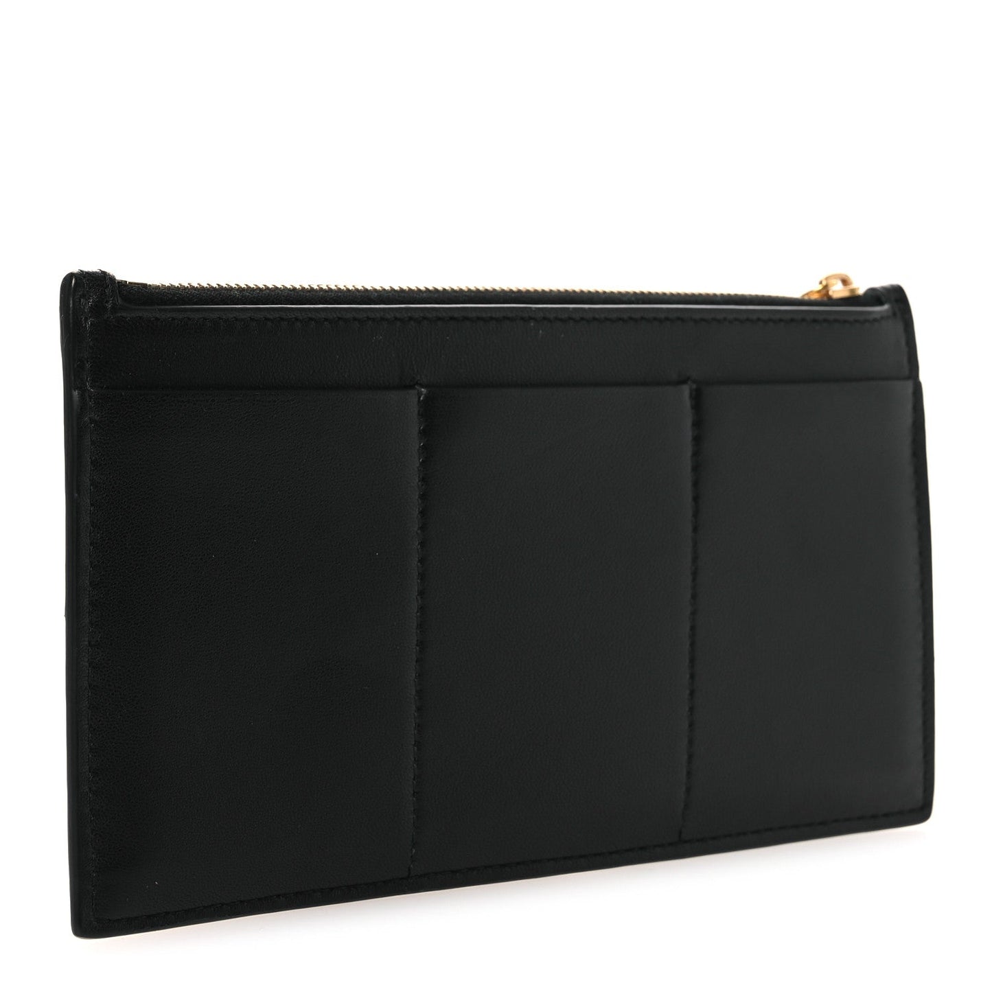 Bottega Veneta Lambskin Maxi Intrecciato Bill Pouch Black