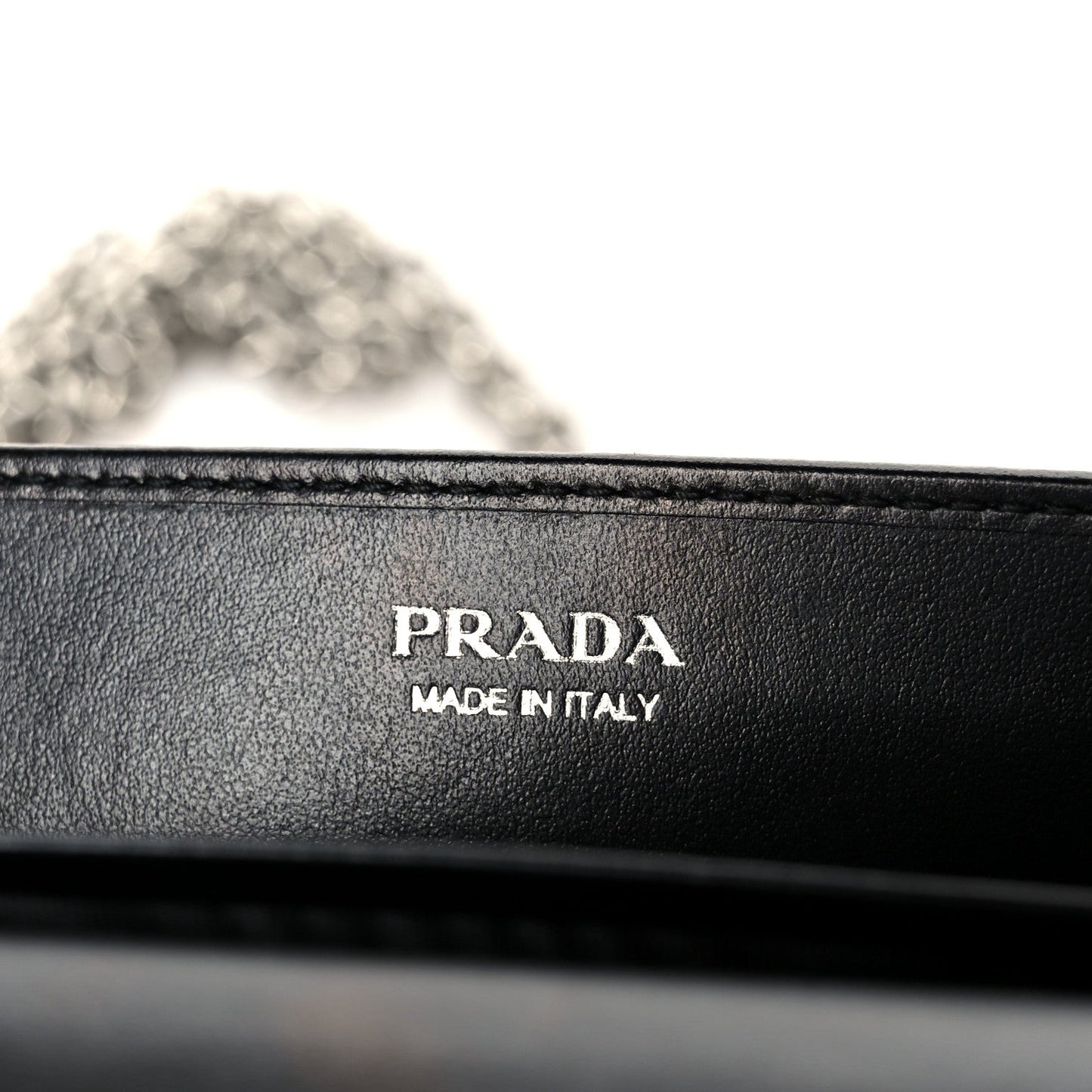 Prada Satin Crystal Metal Triangle Logo Mini Crossbody Bag Cristal