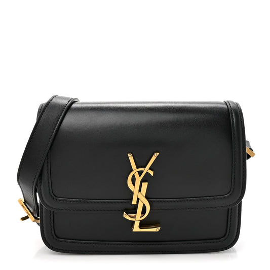 Saint Laurent Smooth Calfskin Small Solferino Satchel Black