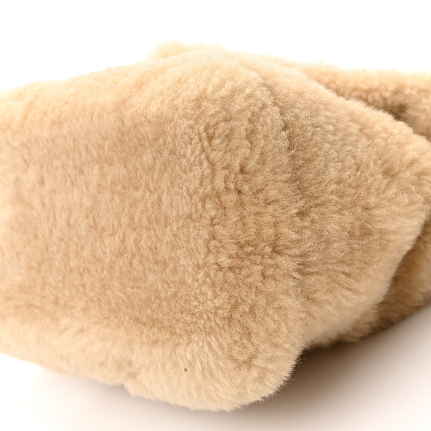 Saint Laurent Merino Shearling Lambskin Quilted Small Loulou Puffer Monogram Chain Satchel Natural Beige