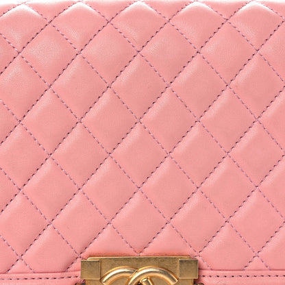 Chanel Lambskin Quilted Medium Boy Flap Light Pink