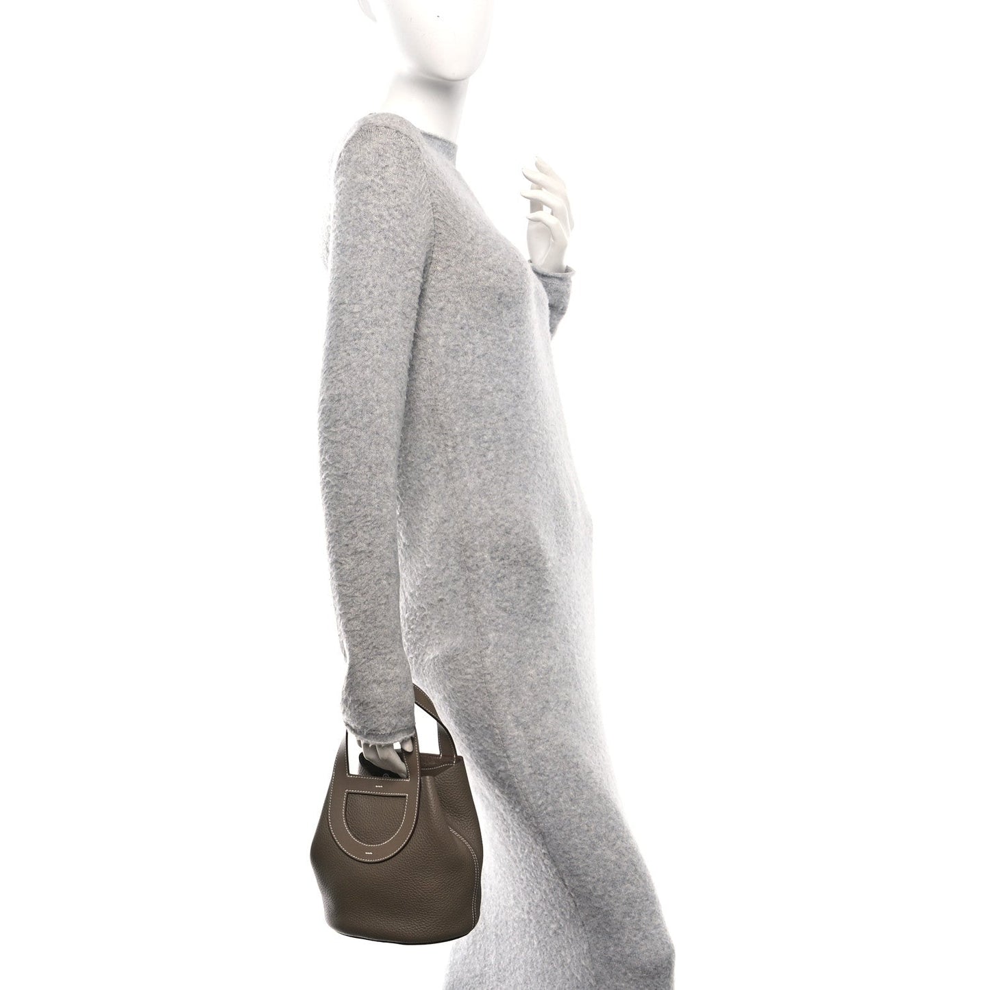 Hermes Taurillon Clemence Swift In-The-Loop 18 Bag Etoupe