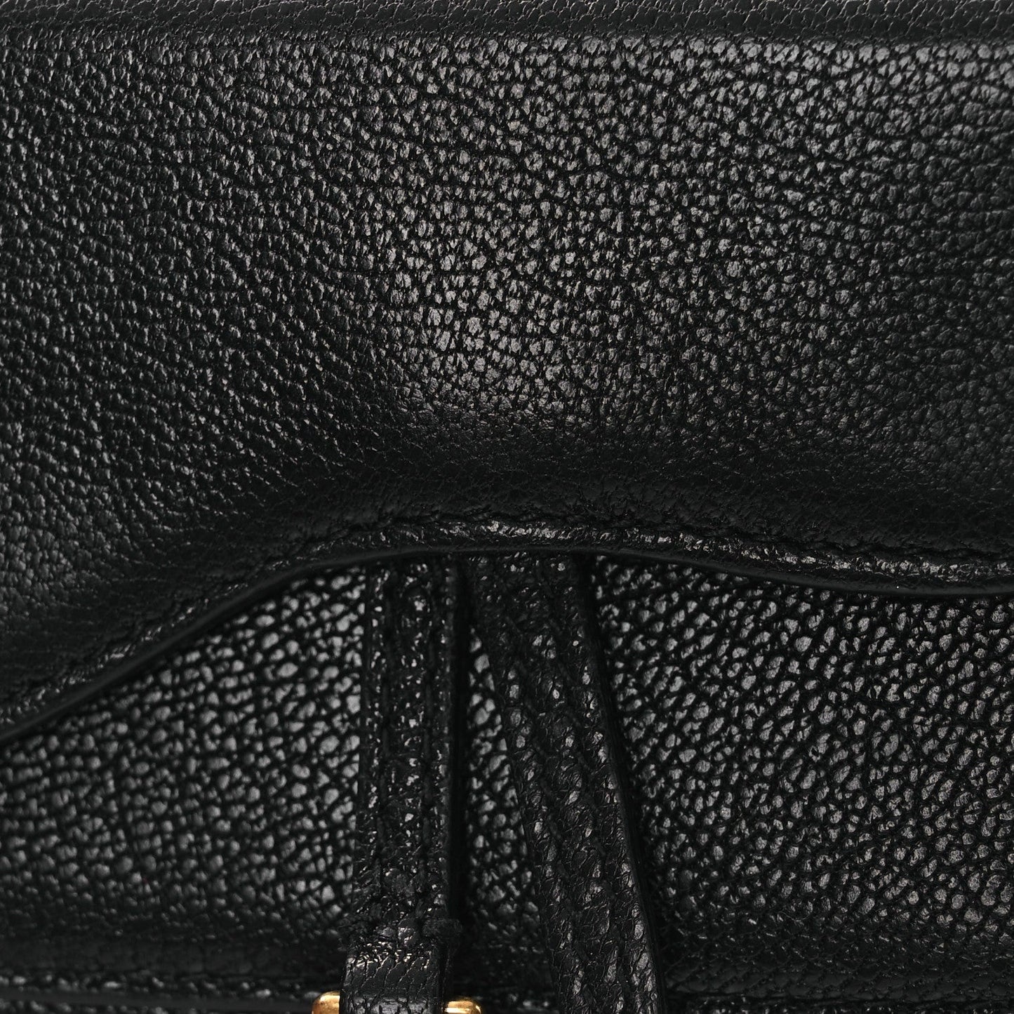 Christian Dior Goatskin Mini Saddle Shoulder Strap Pouch Black
