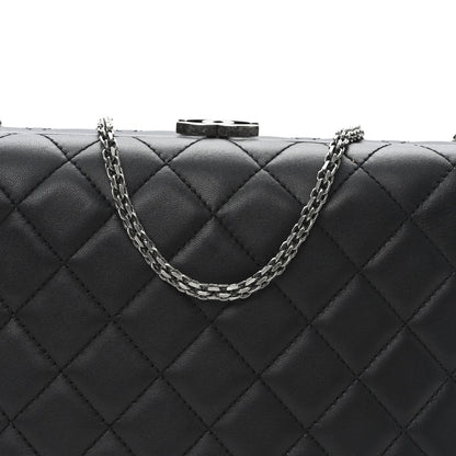 Chanel Lambskin Quilted Kisslock Minaudiere Black