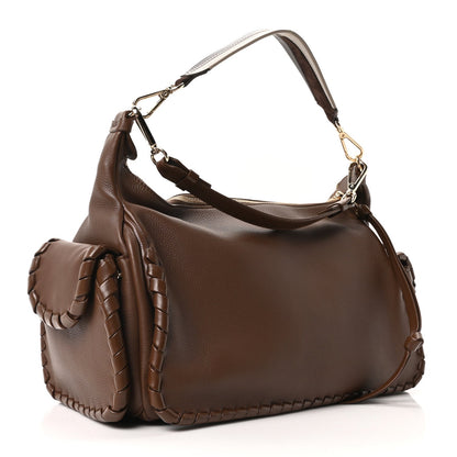 Chloe Grained Calfskin Nahir Shoulder Bag Nut