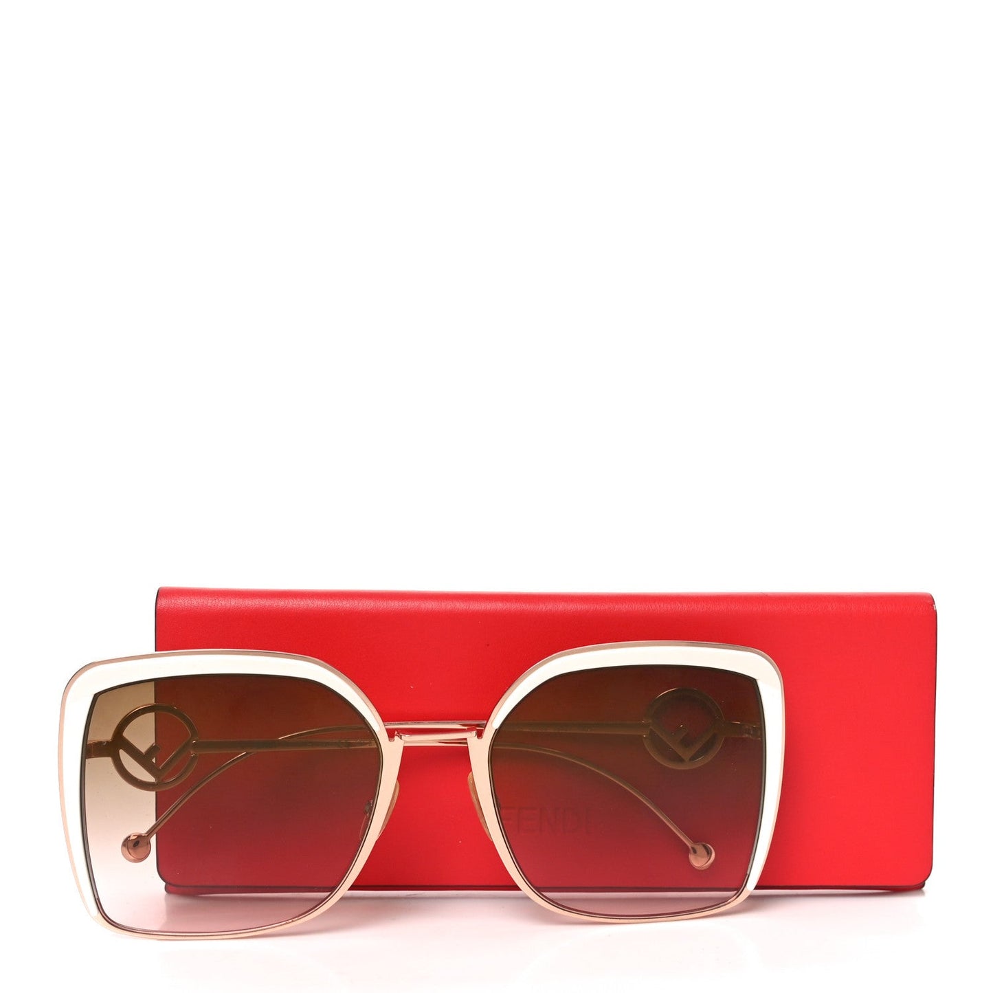 Fendi Metal Acetate F is Fendi Square Sunglasses FF 0294/S Rose Gold