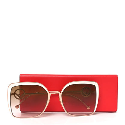 Fendi Metal Acetate F is Fendi Square Sunglasses FF 0294/S Rose Gold