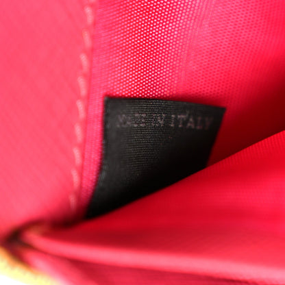 Prada Saffiano Triangle Zip Around Wallet Peonia