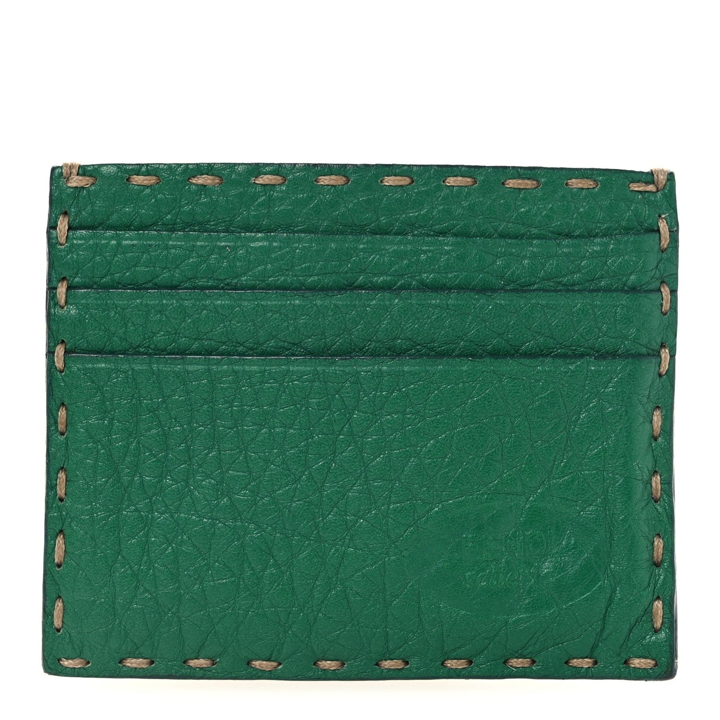 Fendi Cuoio Romano Selleria Card Holder Green