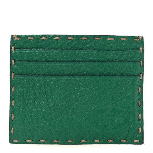 Fendi Cuoio Romano Selleria Card Holder Green