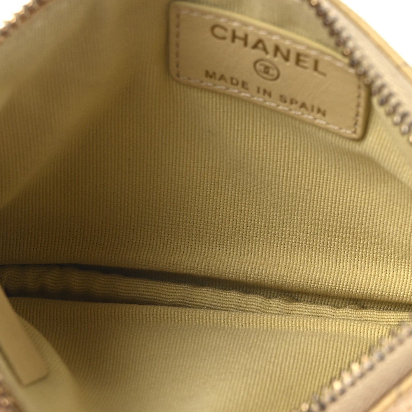 Chanel Caviar Quilted Studded CC Small Pouch Yellow