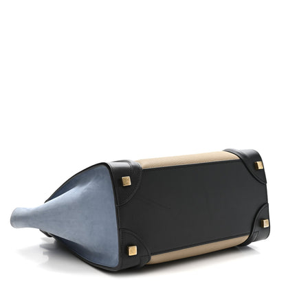 Celine Baby Grained Calfskin Nubuck Micro Tri-Color Luggage Medium Blue
