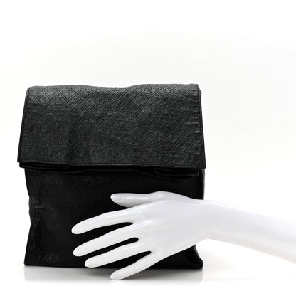Saint Laurent Calfskin Monogram Deli Paper Bag  Vintage Black