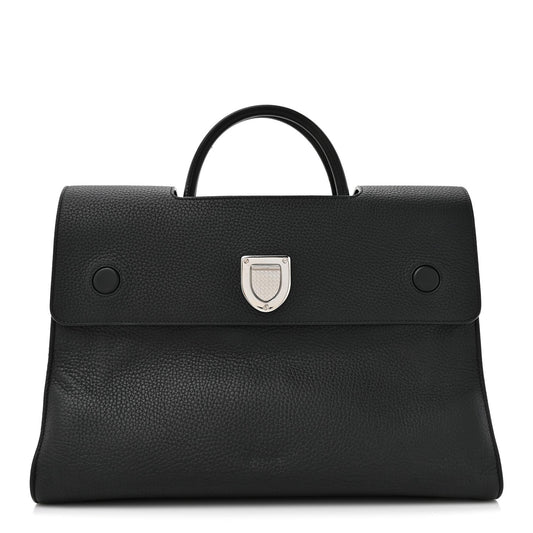 Christian Dior Grained Calfskin Large Diorever Flap Black