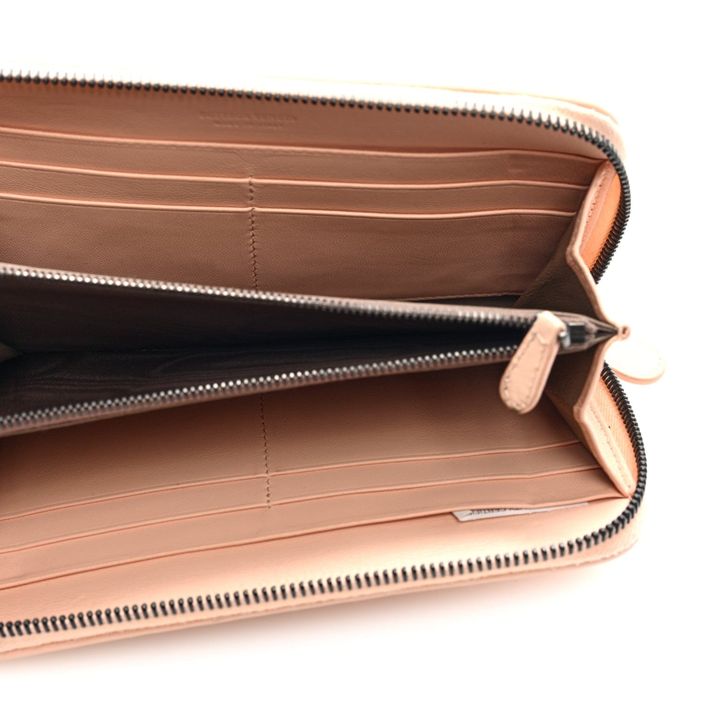 Bottega Veneta Nappa Intrecciato Zip Around Wallet Flamingo