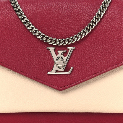 Louis Vuitton Calfskin My Lockme Chain Pochette Lie De Vin Etain Creme