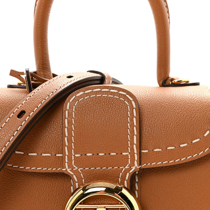 Delvaux Grained Rodeo Calfskin Surpique Mini Brillant Satchel Vegetal Ivory